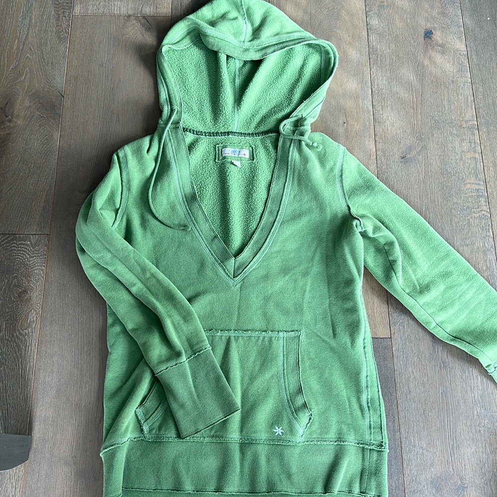 Y2k green long-sleeve hoodie